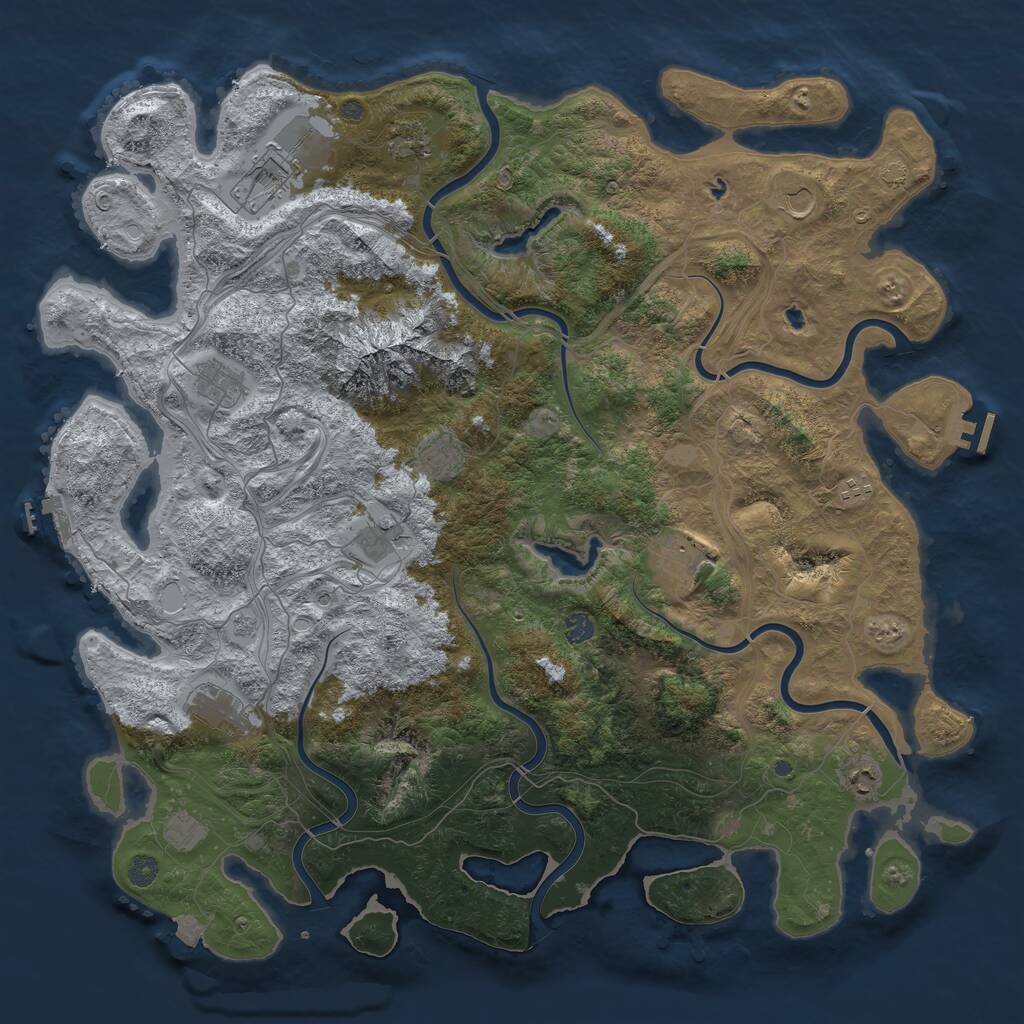 Rust Map: Procedural Map, Size: 5000, Seed: 359677, 19 Monuments