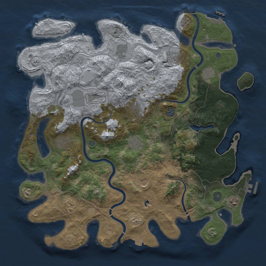 Rust Map: Procedural Map, Size: 4250, Seed: 275684505, 19 Monuments