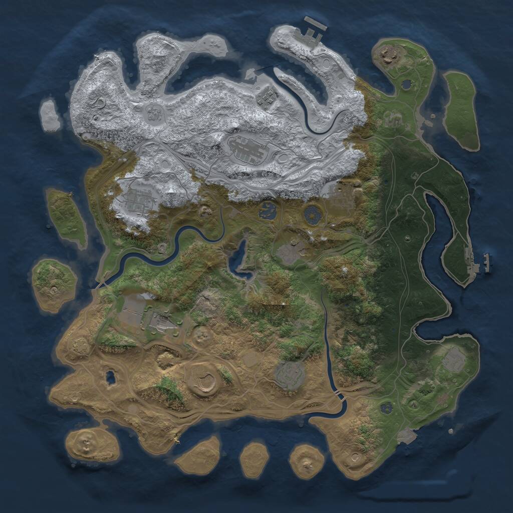 Rust Map: Procedural Map, Size: 4250, Seed: 115361776, 18 Monuments
