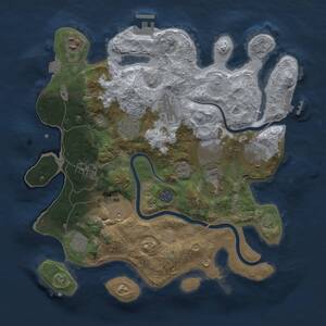 Thumbnail Rust Map: Procedural Map, Size: 3500, Seed: 1293617689, 17 Monuments