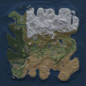 Thumbnail Rust Map: Procedural Map, Size: 4000, Seed: 1095582362, 19 Monuments