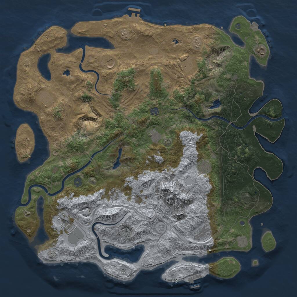 Rust Map: Procedural Map, Size: 5000, Seed: 497336570, 19 Monuments
