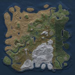 Thumbnail Rust Map: Procedural Map, Size: 4500, Seed: 433378, 19 Monuments