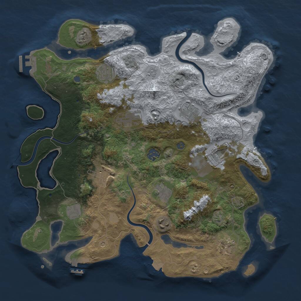 Rust Map: Procedural Map, Size: 3750, Seed: 4102026, 18 Monuments