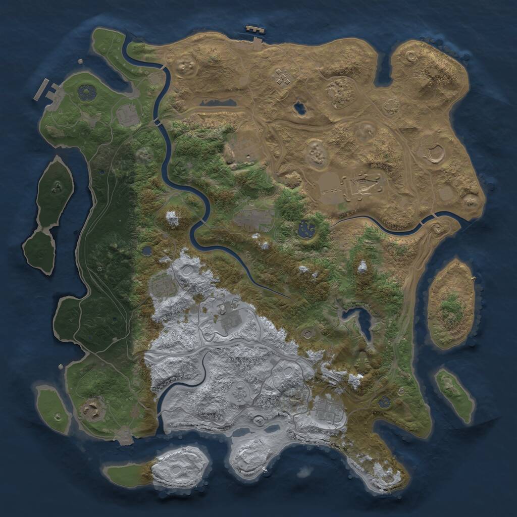 Rust Map: Procedural Map, Size: 4300, Seed: 1501002809, 17 Monuments