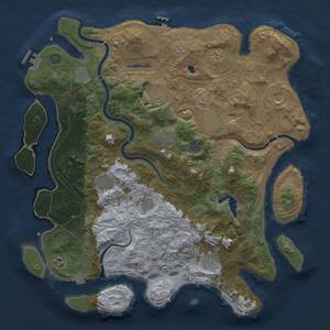 Thumbnail Rust Map: Procedural Map, Size: 4300, Seed: 1501002809, 17 Monuments