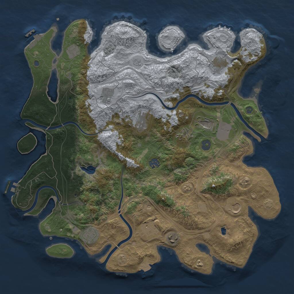 Rust Map: Procedural Map, Size: 4250, Seed: 1987614330, 19 Monuments