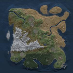 Thumbnail Rust Map: Procedural Map, Size: 3500, Seed: 303713278, 15 Monuments