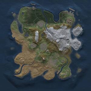 Thumbnail Rust Map: Procedural Map, Size: 3000, Seed: 691346986, 12 Monuments