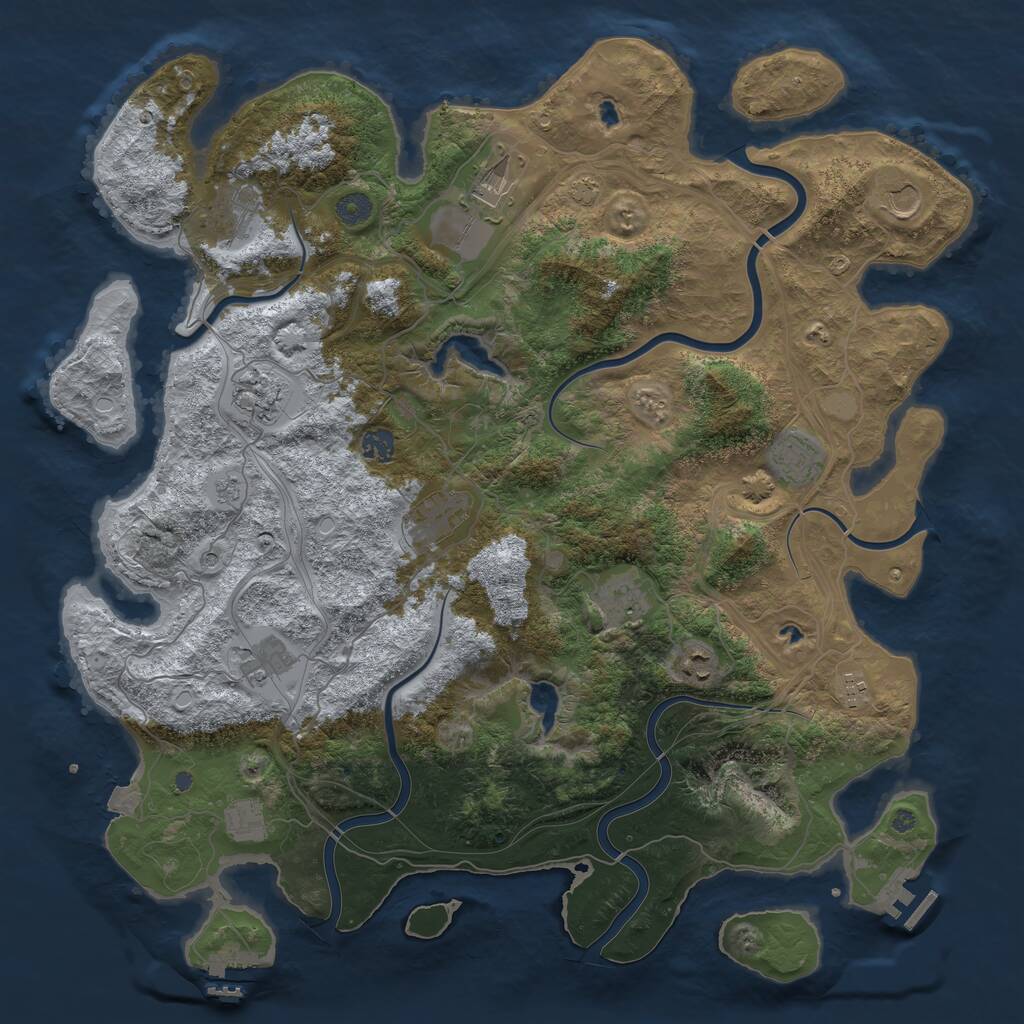 Rust Map: Procedural Map, Size: 4500, Seed: 253948282, 19 Monuments