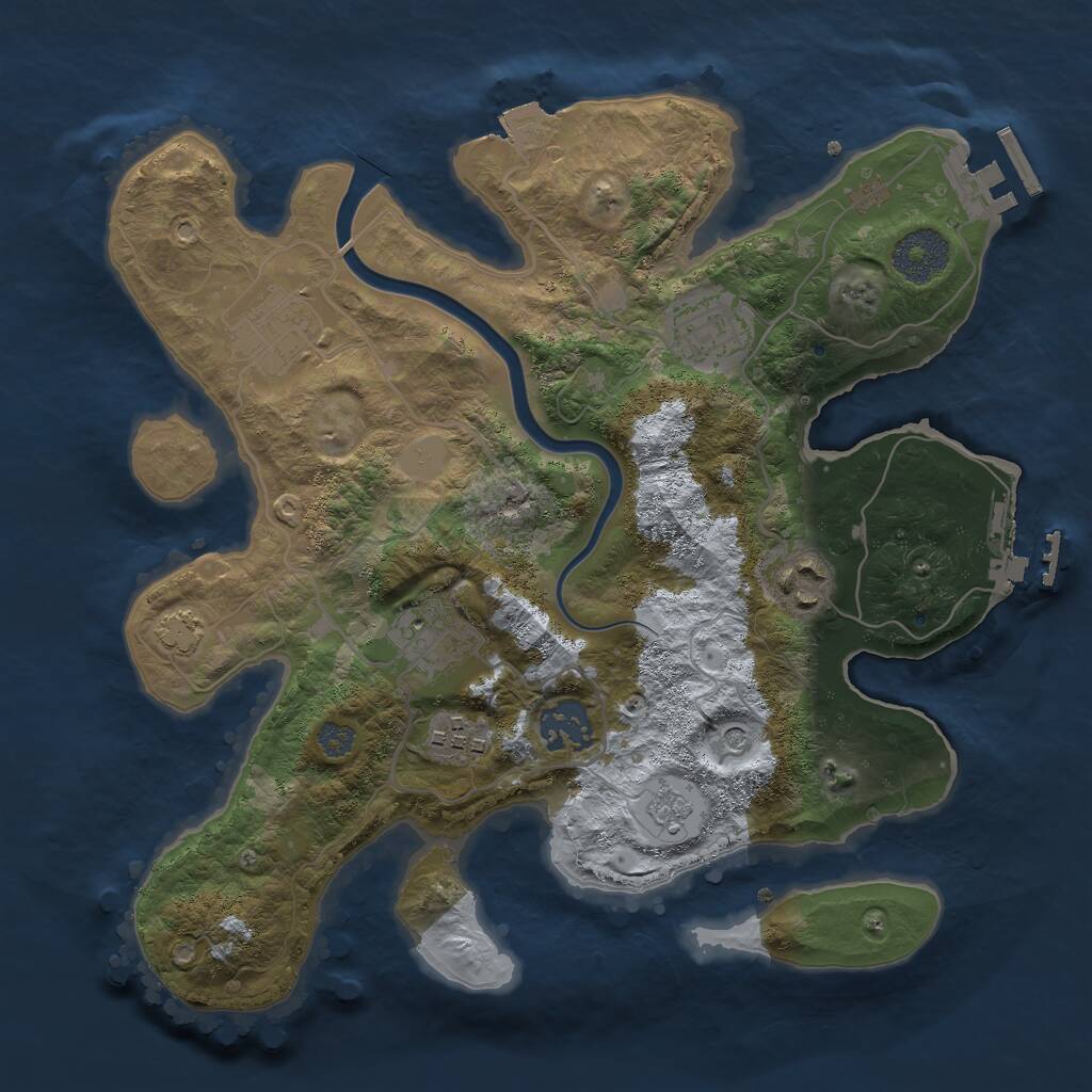 Rust Map: Procedural Map, Size: 3000, Seed: 1561471080, 14 Monuments