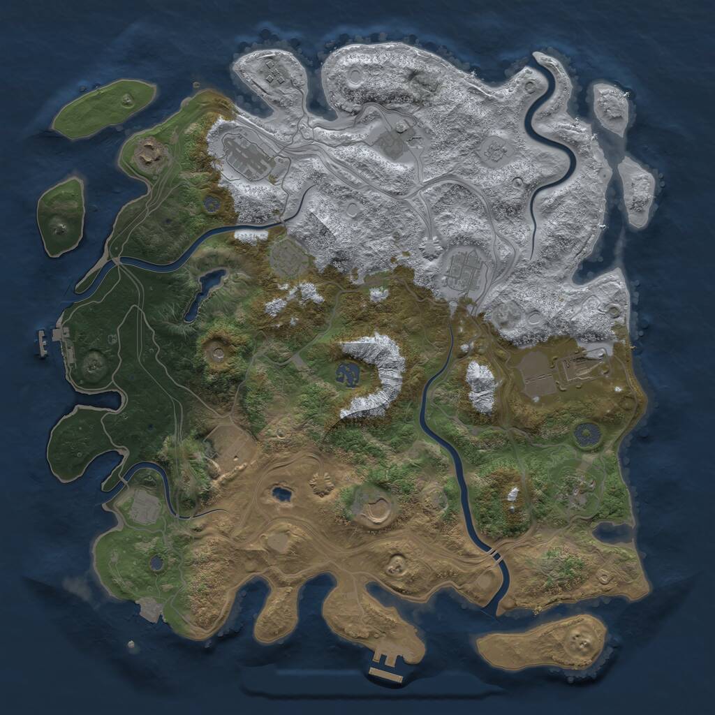 Rust Map: Procedural Map, Size: 4250, Seed: 1202952285, 19 Monuments