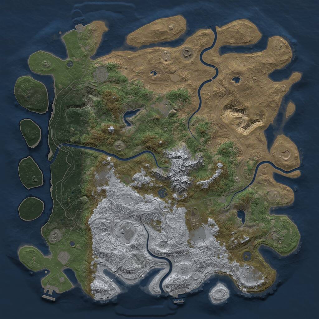 Rust Map: Procedural Map, Size: 5000, Seed: 511451832, 17 Monuments