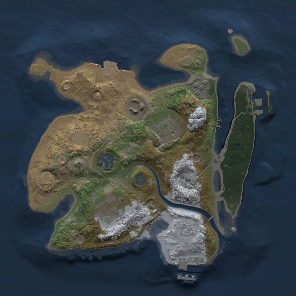 Rust Map: Procedural Map, Size: 2500, Seed: 744831120, 13 Monuments