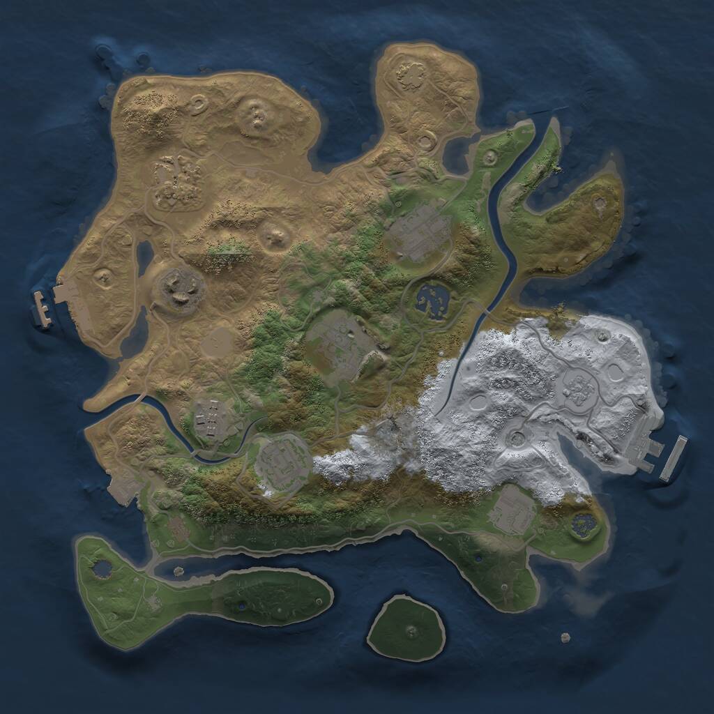 Rust Map: Procedural Map, Size: 3000, Seed: 1246271377, 15 Monuments