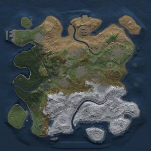 Thumbnail Rust Map: Procedural Map, Size: 3500, Seed: 1836001478, 17 Monuments