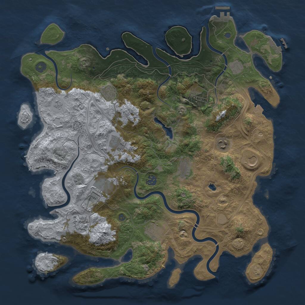 Rust Map: Procedural Map, Size: 4250, Seed: 176632, 17 Monuments