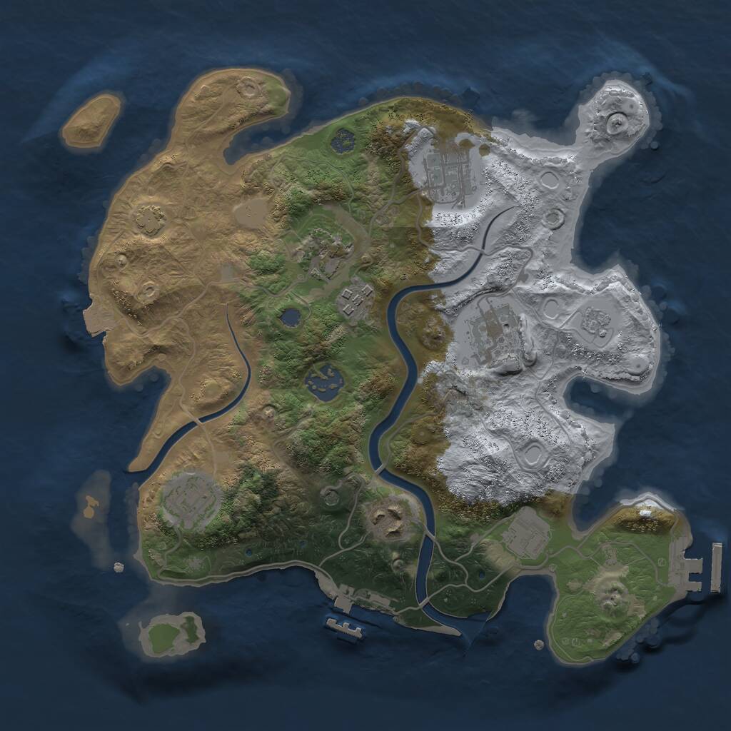 Rust Map: Procedural Map, Size: 3000, Seed: 9302026, 15 Monuments