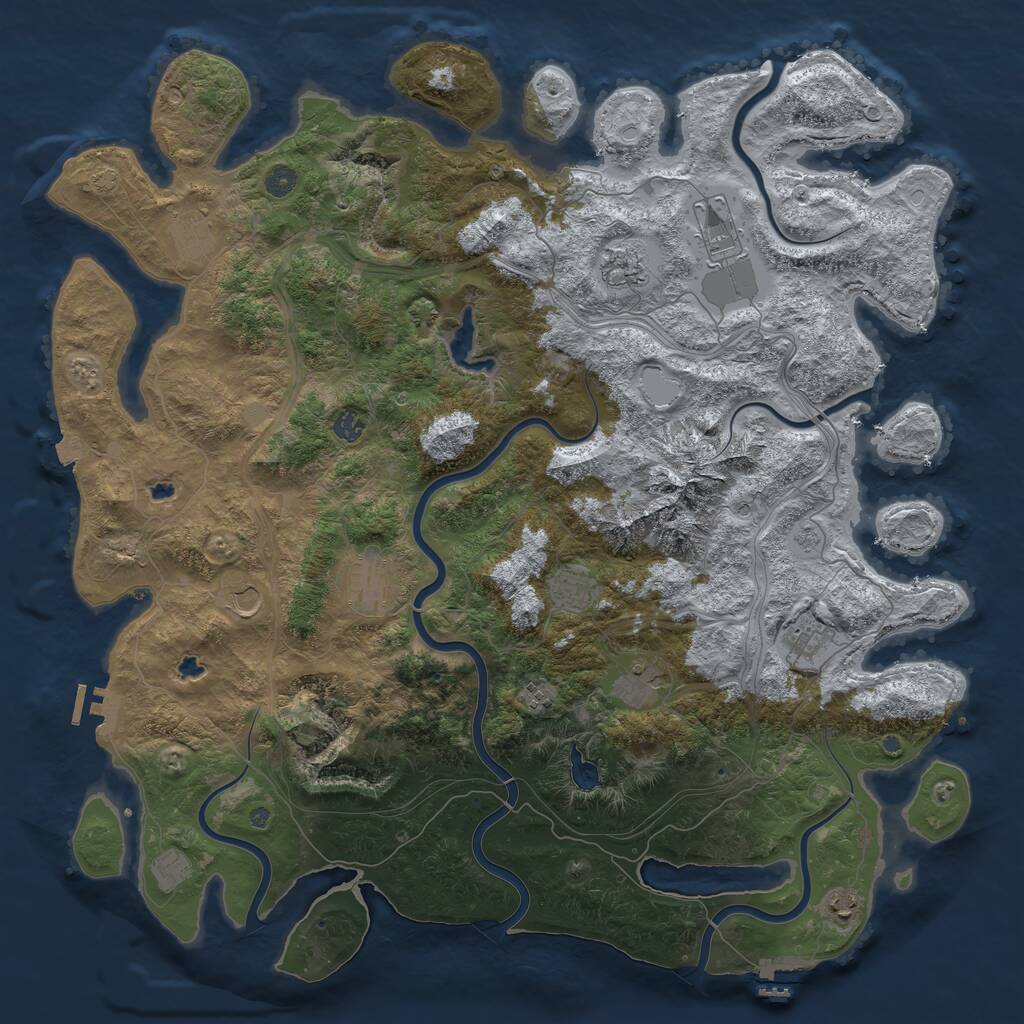 Rust Map: Procedural Map, Size: 5000, Seed: 1477483784, 19 Monuments