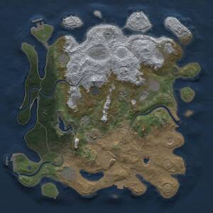 Thumbnail Rust Map: Procedural Map, Size: 4000, Seed: 371964, 17 Monuments