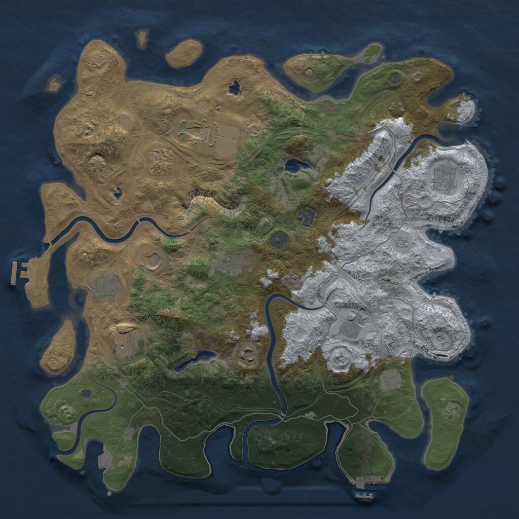 Rust Map: Procedural Map, Size: 4500, Seed: 455698, 19 Monuments