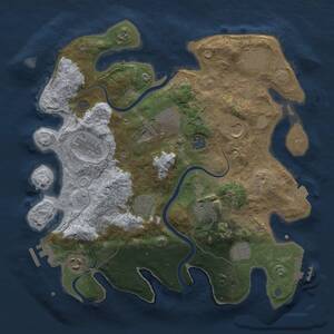 Thumbnail Rust Map: Procedural Map, Size: 3500, Seed: 2141820974, 17 Monuments