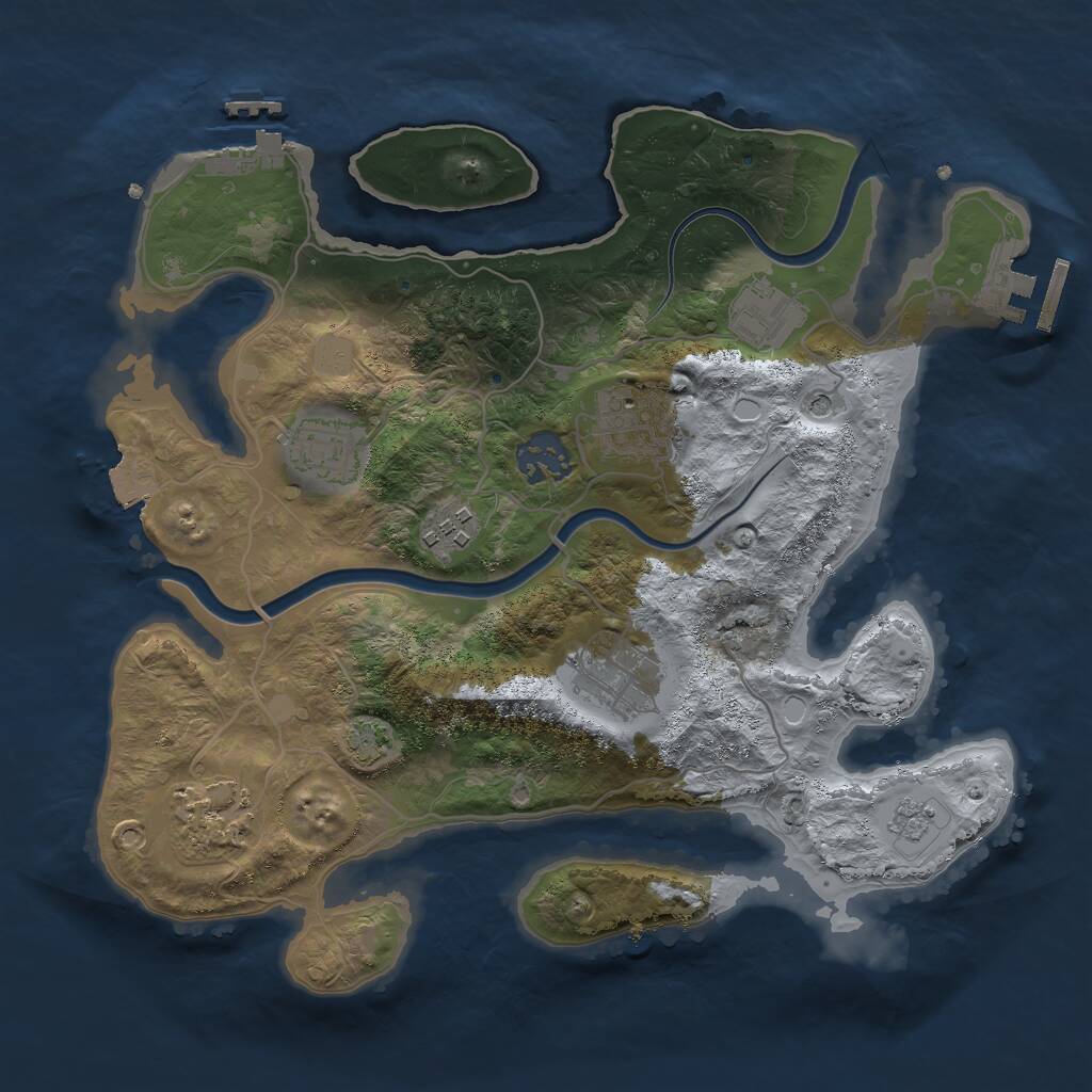 Rust Map: Procedural Map, Size: 3000, Seed: 6370984, 14 Monuments
