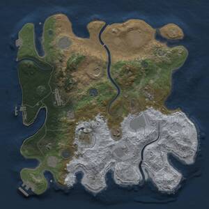 Thumbnail Rust Map: Procedural Map, Size: 3600, Seed: 168576, 19 Monuments