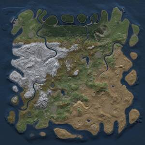 Thumbnail Rust Map: Procedural Map, Size: 5000, Seed: 1413580, 19 Monuments