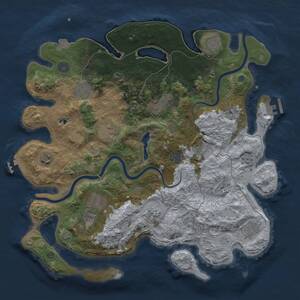 Thumbnail Rust Map: Procedural Map, Size: 4000, Seed: 3700183, 18 Monuments