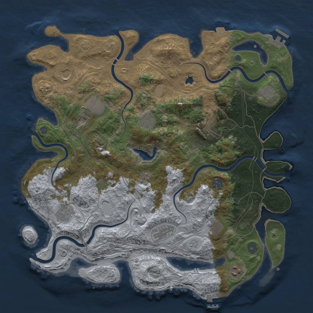 Rust Map: Procedural Map, Size: 4250, Seed: 1121234565, 17 Monuments