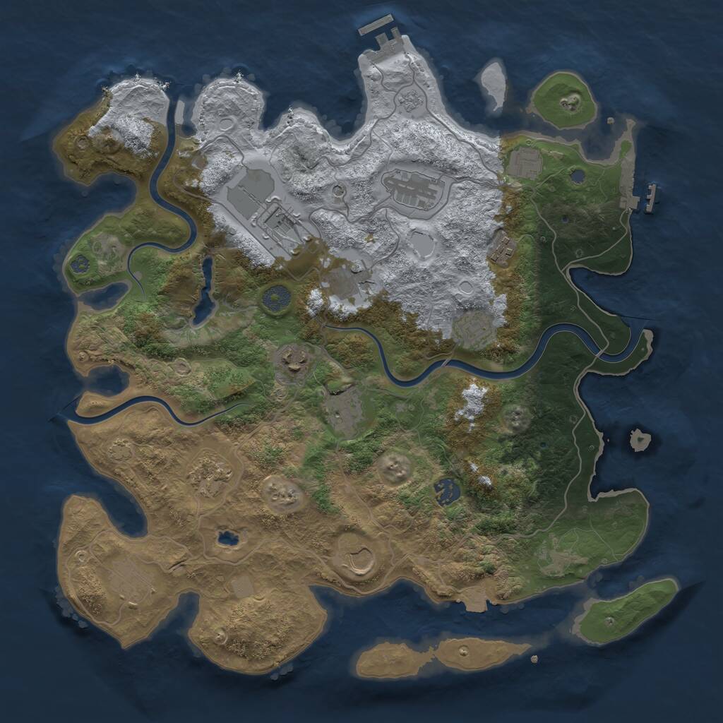 Rust Map: Procedural Map, Size: 4000, Seed: 365803582, 19 Monuments