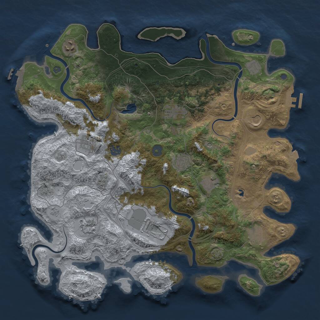 Rust Map: Procedural Map, Size: 4250, Seed: 5432444, 17 Monuments