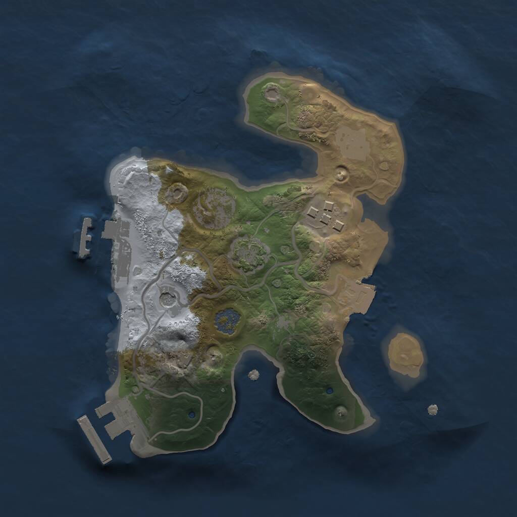 Rust Map: Procedural Map, Size: 2000, Seed: 36223, 6 Monuments