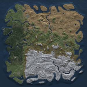 Thumbnail Rust Map: Procedural Map, Size: 6000, Seed: 1254272644, 19 Monuments