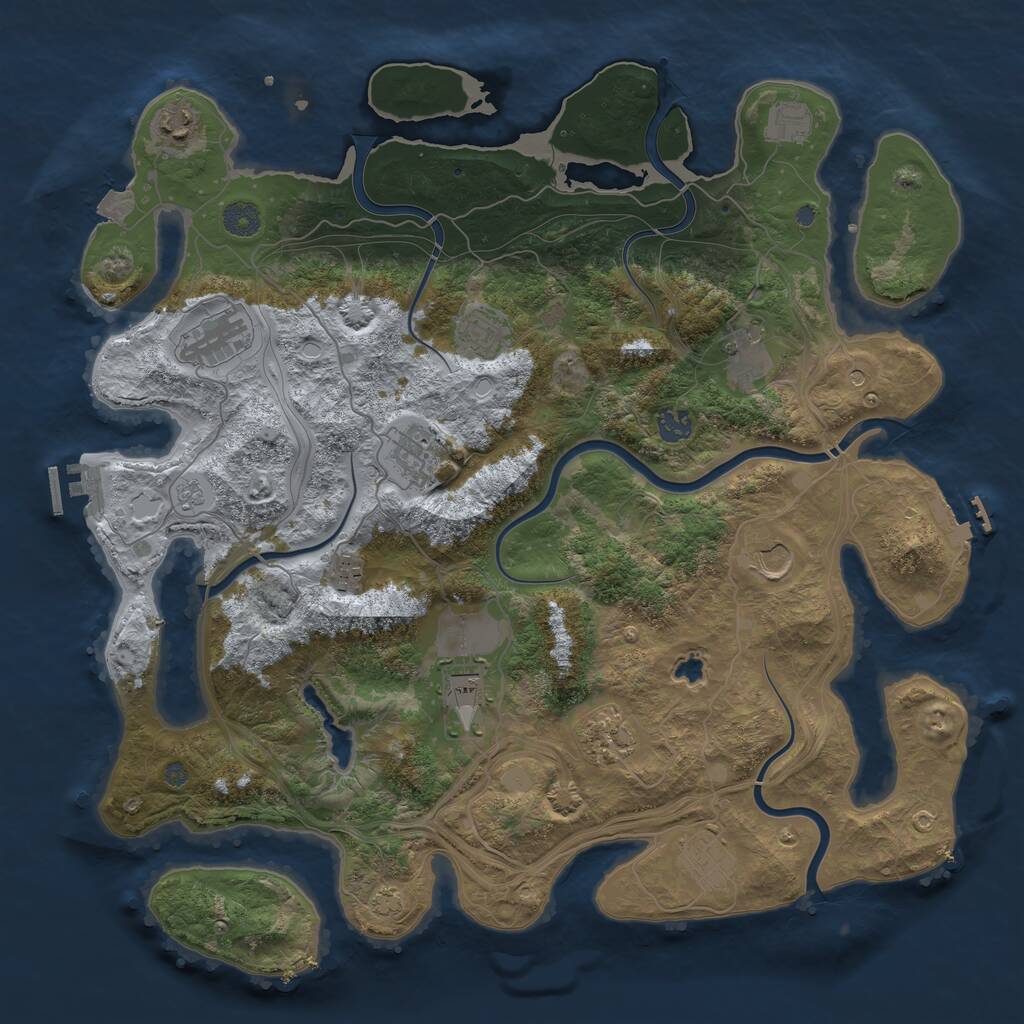 Rust Map: Procedural Map, Size: 4250, Seed: 1724654199, 19 Monuments