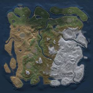 Thumbnail Rust Map: Procedural Map, Size: 4500, Seed: 83146252, 18 Monuments