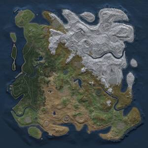 Thumbnail Rust Map: Procedural Map, Size: 4500, Seed: 242033091, 19 Monuments