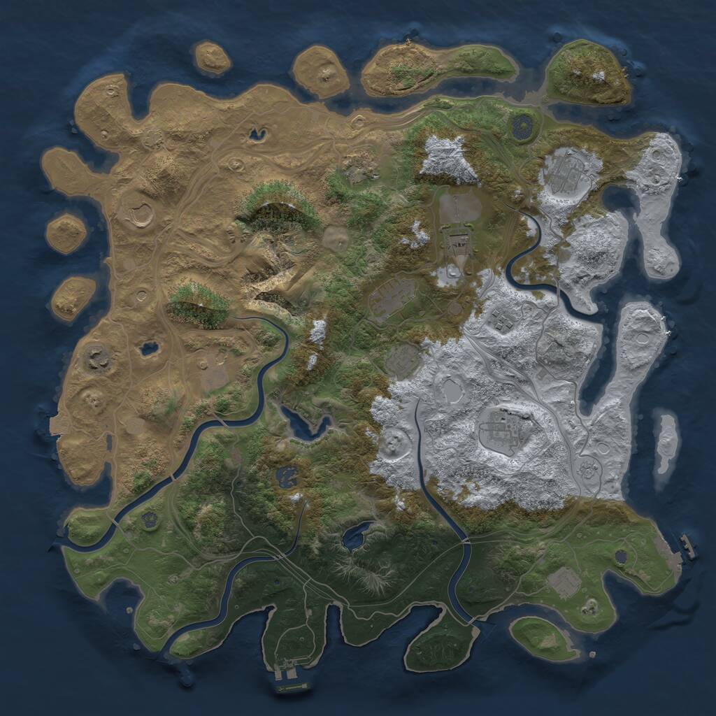 Rust Map: Procedural Map, Size: 4500, Seed: 298, 17 Monuments