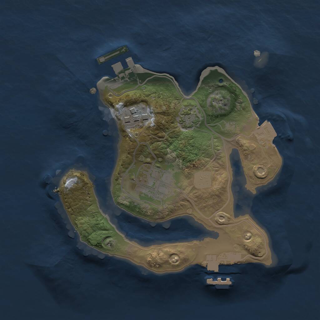 Rust Map: Procedural Map, Size: 2000, Seed: 252129, 8 Monuments