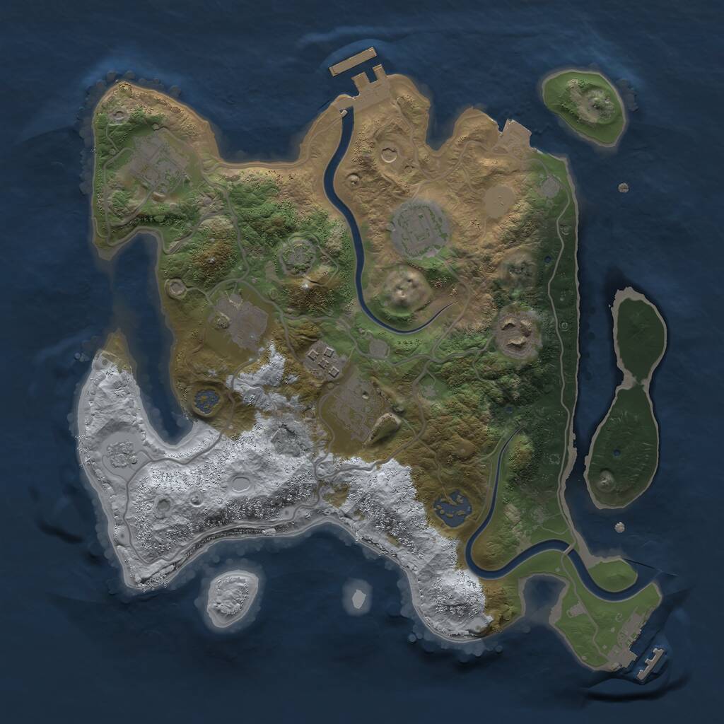 Rust Map: Procedural Map, Size: 3000, Seed: 1399983438, 13 Monuments