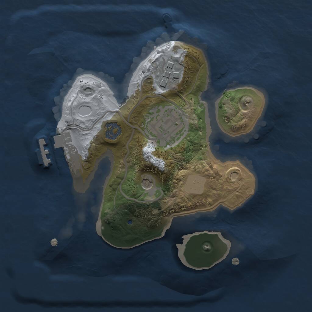 Rust Map: Procedural Map, Size: 1750, Seed: 888653865, 5 Monuments