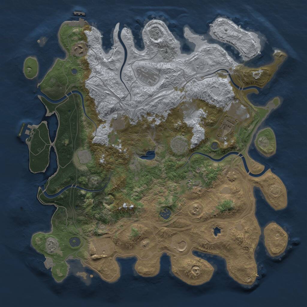 Rust Map: Procedural Map, Size: 4250, Seed: 802562651, 19 Monuments