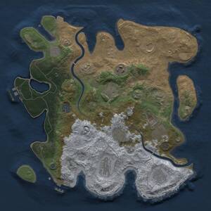 Thumbnail Rust Map: Procedural Map, Size: 3600, Seed: 1408890098, 18 Monuments