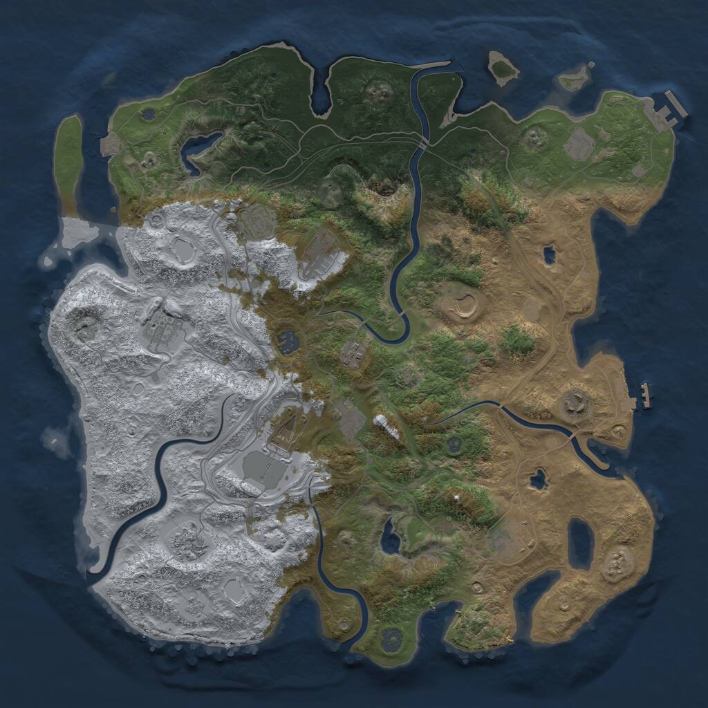 Rust Map: Procedural Map, Size: 4500, Seed: 97751958, 19 Monuments
