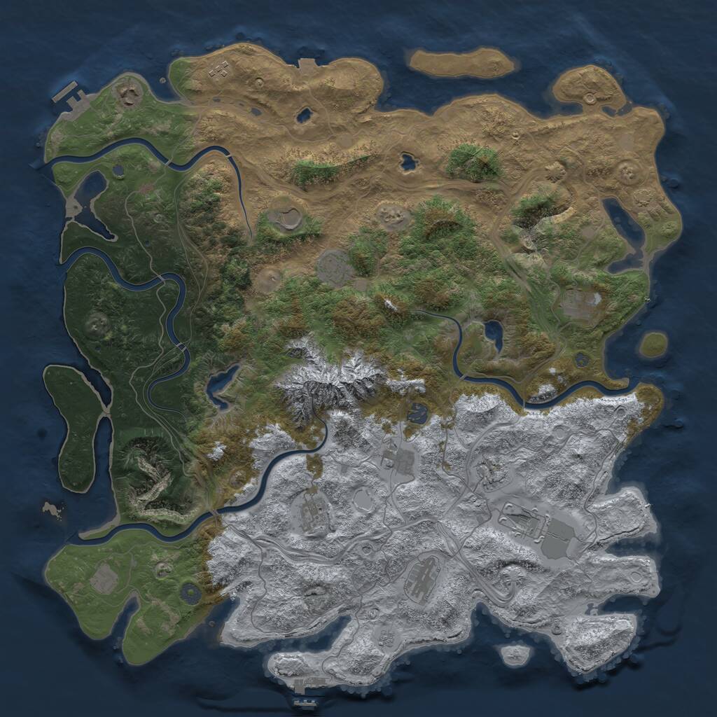 Rust Map: Procedural Map, Size: 5000, Seed: 507294712, 19 Monuments