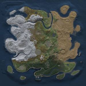 Thumbnail Rust Map: Procedural Map, Size: 3500, Seed: 1739973045, 17 Monuments