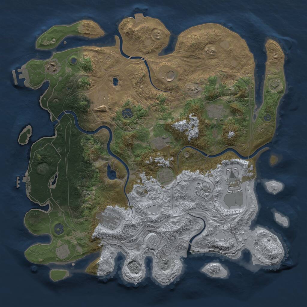 Rust Map: Procedural Map, Size: 4250, Seed: 405710082, 19 Monuments