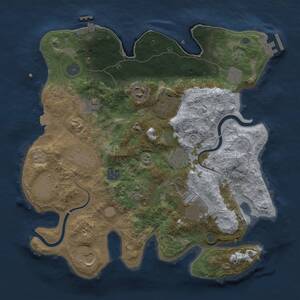 Thumbnail Rust Map: Procedural Map, Size: 3500, Seed: 2041643701, 17 Monuments