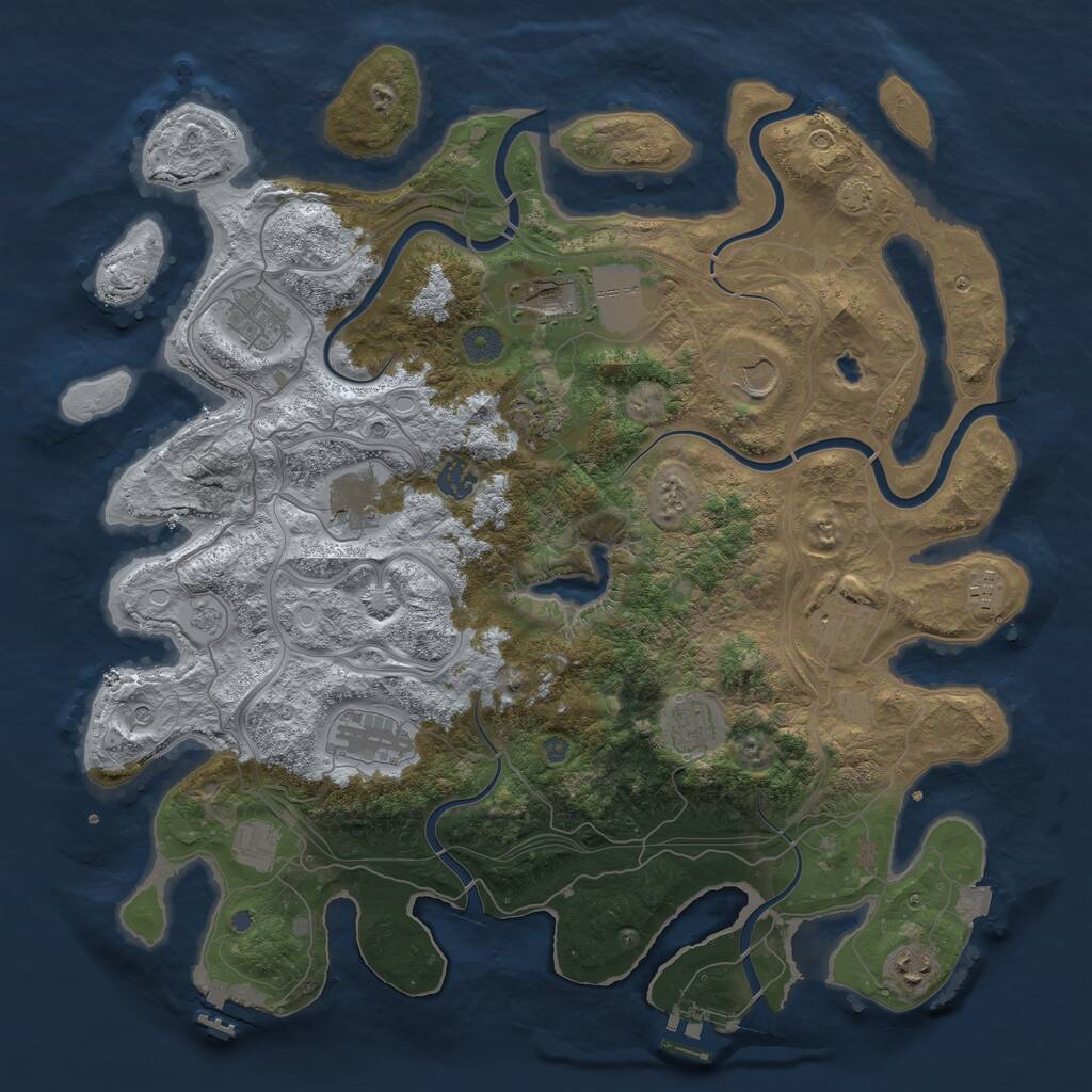 Rust Map: Procedural Map, Size: 4250, Seed: 1598302675, 19 Monuments